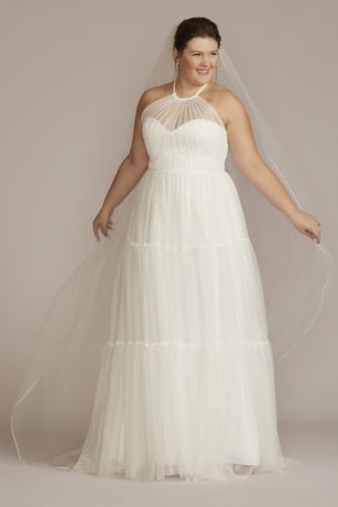 Halter Plus Size Wedding Gown with ...